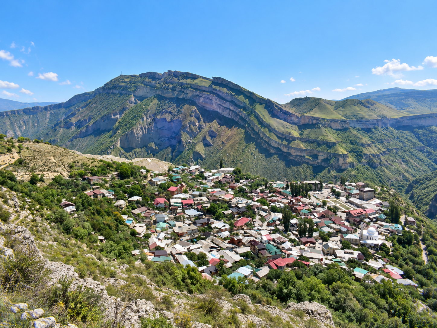 Село Гуниб на склоне плато